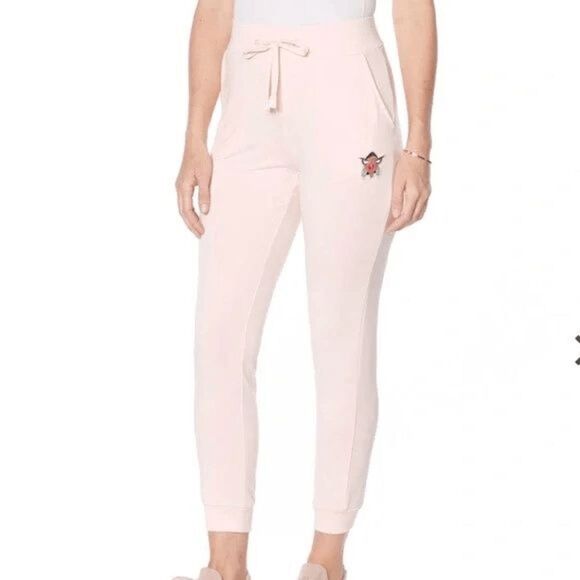 NWT Badgley Mischka Baby French Terry Knit Jogger Pant White XS - Picture 1 of 10